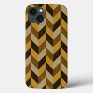 HaringBone patroon in gouden & bruin Case-Mate iPhone Case
