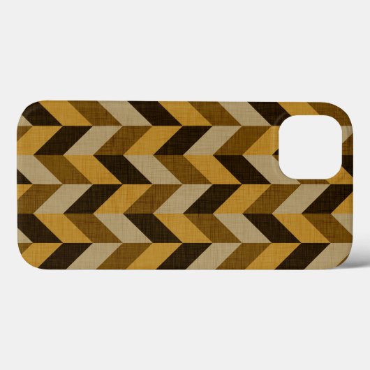 HaringBone patroon in gouden & bruin Case-Mate iPhone Case (Achterkant (horizontaal))