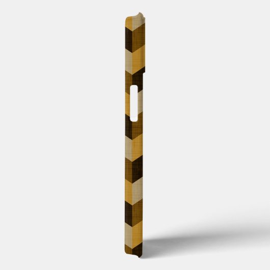 HaringBone patroon in gouden & bruin Case-Mate iPhone Case (Achterkant / Rechts)