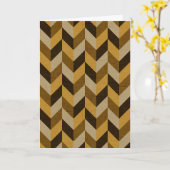 HaringBone patroon in gouden & bruin Kaart (Gele Bloem)