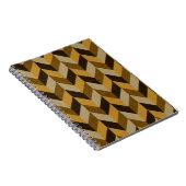 HaringBone patroon in gouden & bruin Notitieboek (Rechterzijde)