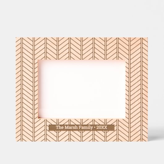 HaringBone Patroon met Familienaam en Datum Gegraveerde Lijstjes (Voorkant)