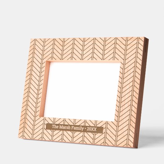 HaringBone Patroon met Familienaam en Datum Gegraveerde Lijstjes (Links)