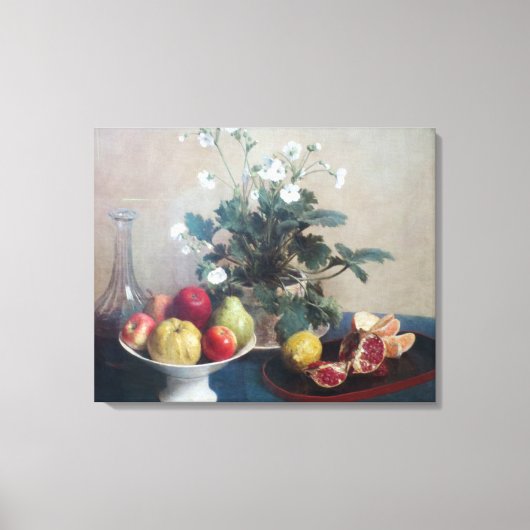 Haringhaai op fruit en karafel canvas afdruk (Voorkant)
