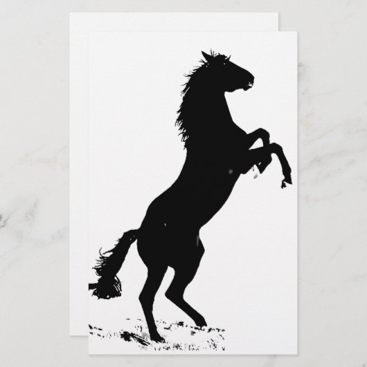 Haringpaard Silhouette Briefpapier (Voorkant / Achterkant)