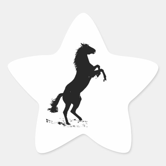 Haringpaard Silhouette Ster Sticker (Voorkant)