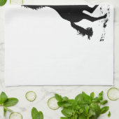 Haringpaard Silhouette Theedoek (Gevouwen)