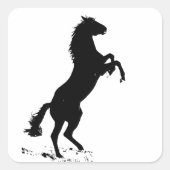 Haringpaard Silhouette Vierkante Sticker (Voorkant)