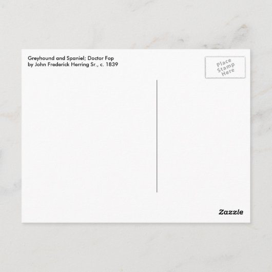 Haringwindhond en Spanjaard; Doctor Fop Briefkaart (Achterkant)