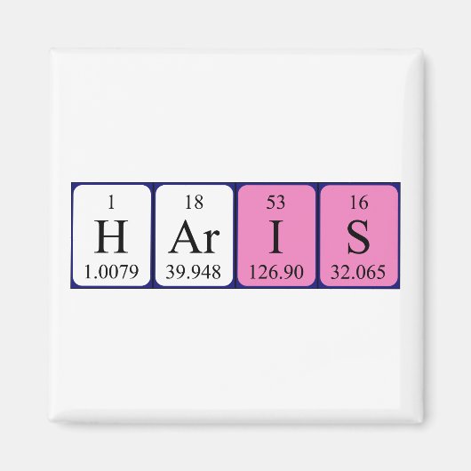 Haris periodieke table name magnet (Voorkant)