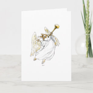 Hark. Angel Rabbit met Trumpet Card Kaart