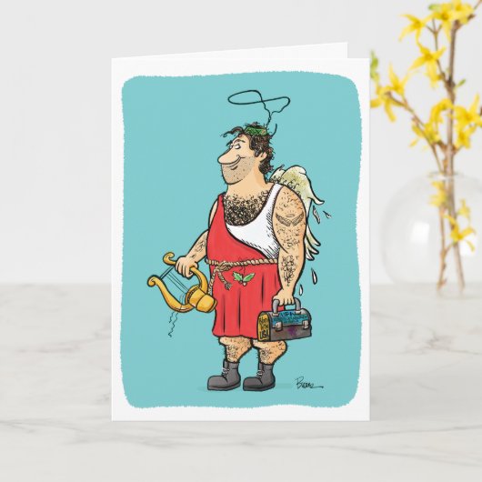 Hark de Harige Engel Vakantie Kaart (Gele Bloem)