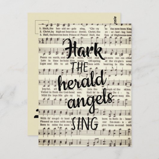 Hark, de Herald Angels Sing Briefkaart (Voorkant / Achterkant)