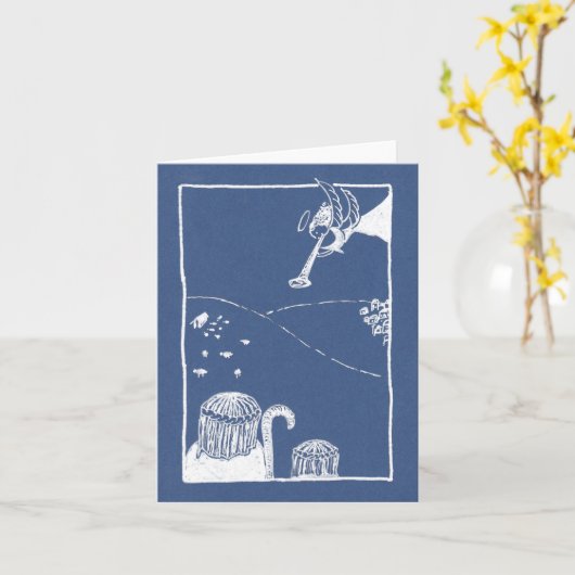 Hark, de Herald Angels Sing-kerstkaart Kaart (Gele Bloem)