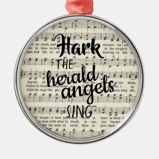 Hark, de Herald Angels Sing Metal Ornament (Voorkant)