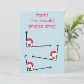 Hark de herald grappige kerstkarolpun feestdagenkaart (Staand voorkant)