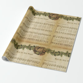  Hark het Manuscript van de Kerstak van het Geluid Cadeaupapier