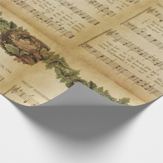  Hark het Manuscript van de Kerstak van het Geluid Cadeaupapier (Hoek)