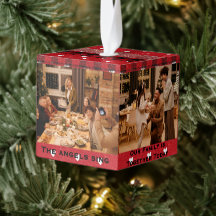 Hark hoort nu familie samen kubus ornament christ