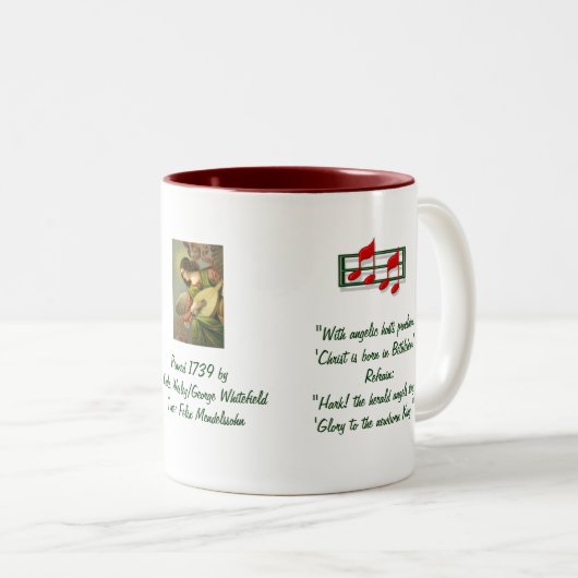 Hark the Herald Angels Hymn Two-Tone Coffee Mok (Voorkant rechts)