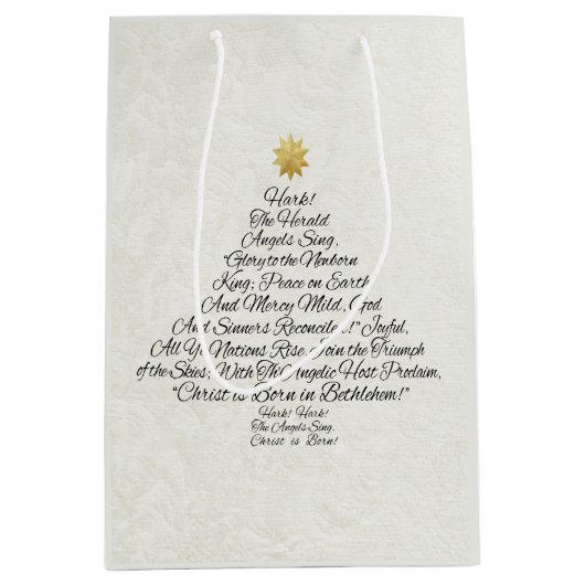 Hark the Herald Angels Sing-kerstboom Medium Cadeauzakje (Voorkant)