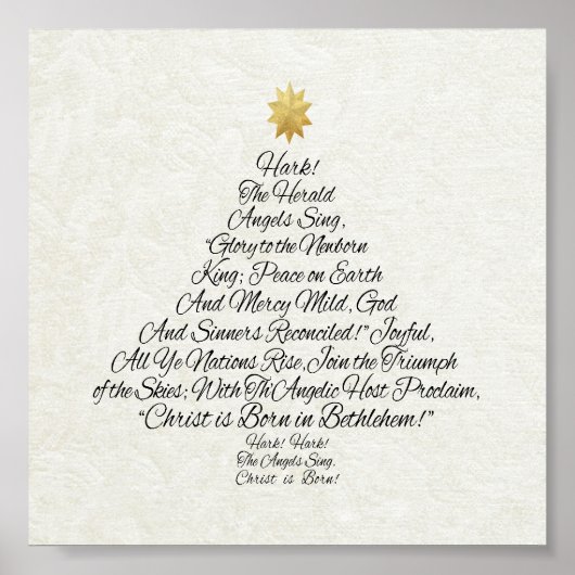 Hark the Herald Angels Sing-kerstboom Poster (Voorkant)