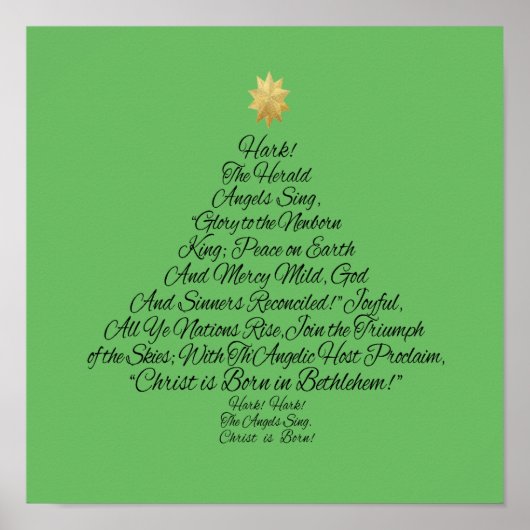 Hark the Herald Angels Sing-kerstboom Poster (Voorkant)
