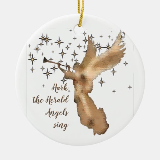 Hark the Herald Angels Sing Kerstmis Keramisch Ornament (Voorkant)