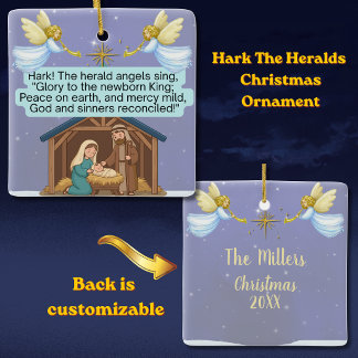 Hark The Herald Angels Sing Kerstmis Keramisch Ornament