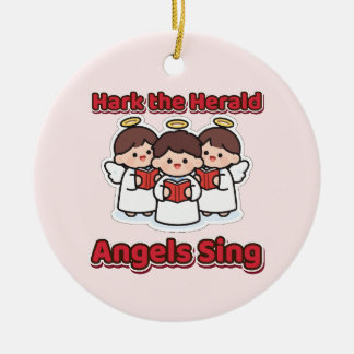 Hark the Herald Angels Sing Schattige Kerstengelen Keramisch Ornament