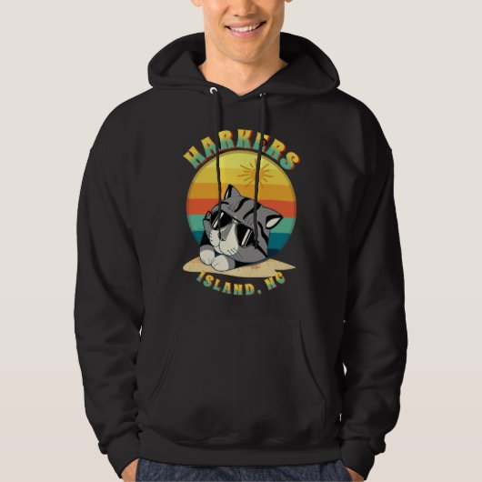 Harkers Island NC Summertime Vacationing Chillin F Hoodie (Voorkant)
