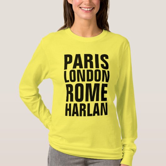 HARLAN Kentucky T-shirts, PARIS ROME LONDON T-shirt (Voorkant)