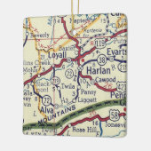 Harlan KY  Map Keramisch Ornament (Links)