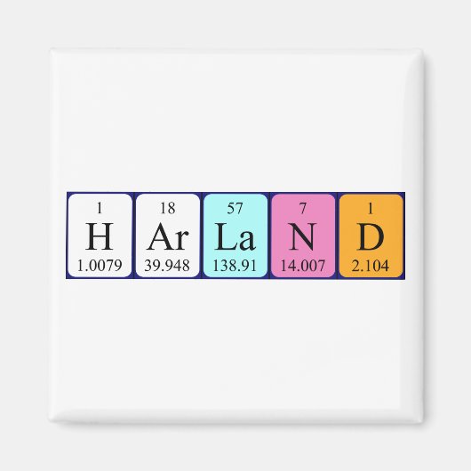 Harland periodieke table name magnet (Voorkant)