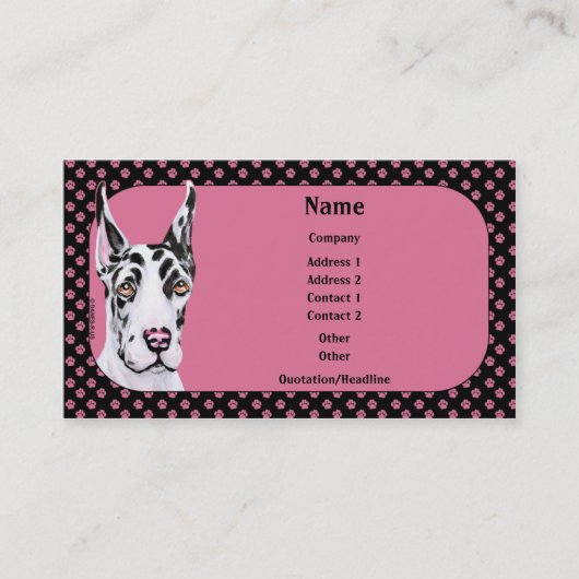 Harle Pup Great Dane Visitekaartje (Voorkant)