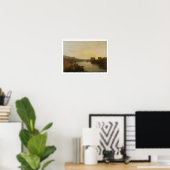 Harlech Castle, van Twgwyn Ferry, Summer's Evenin Poster (Thuiskantoor)