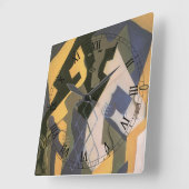 Harlekijn aan een tafel door Juan Gris, Vintage Cu Vierkante Klok (Hoek)