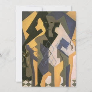 Harlekijn aan een tafel van Juan Gris, Vintage Cub Kaart