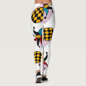 Harlekijn Ananas: Gestileerde Doodle Vintage Leggings (Achterkant)
