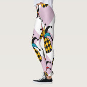 Harlekijn Ananas: Gestileerde Doodle Vintage Leggings (Links)