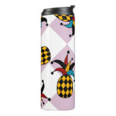 Harlekijn Ananas: Gestileerde Doodle Vintage Thermosbeker (Gedraaid links)