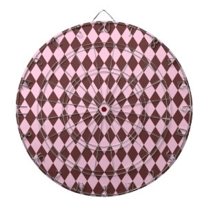 Harlekijn bruin en roze dartbord