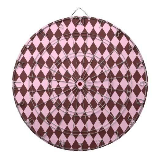 Harlekijn bruin en roze dartbord (Voorkant)