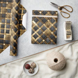 Harlekijn Diamanten Zwart en Goud ID1031 Cadeaupapier