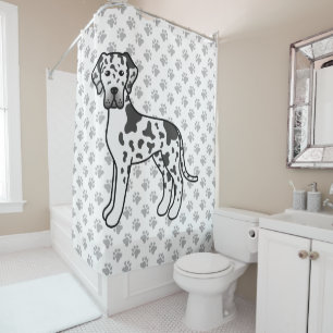 Harlekijn Dog Argente Cute Cartoon Hond Douchegordijn