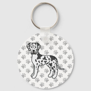 Harlekijn Dog Argente Cute Cartoon Hond Sleutelhanger
