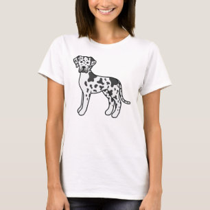 Harlekijn Dog Argente Cute Cartoon Hond T-shirt