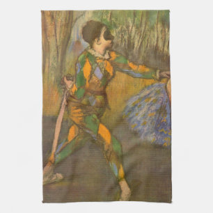 Harlekijn en Columbine van Edgar Degas Klassieke K Theedoek