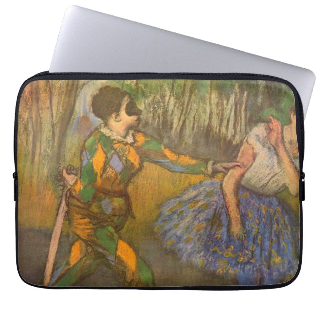Harlekijn en Columbine van Edgar Degas Koude Kunst Laptop Sleeve (Voorkant)