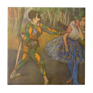 Harlekijn en Columbine van Edgar Degas Tegeltje